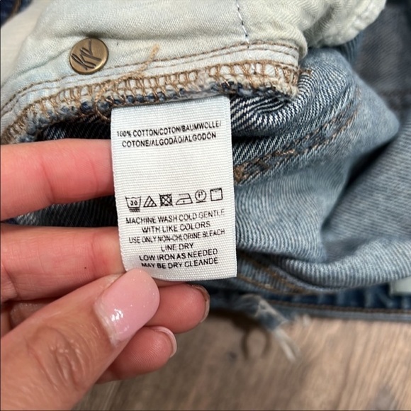 We the Free Zip It Up Cooper Zipper Denim Mini Skirt Raw Hem Women’s 31 - Picture 3 of 4